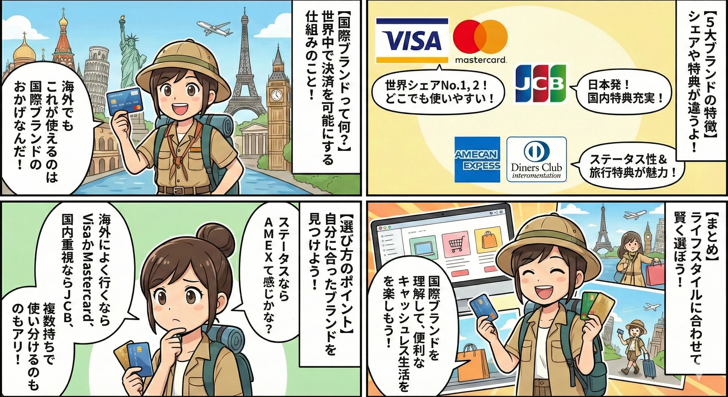 Visa、JCB、Mastercard…国際ブランドの違いと賢い選び方