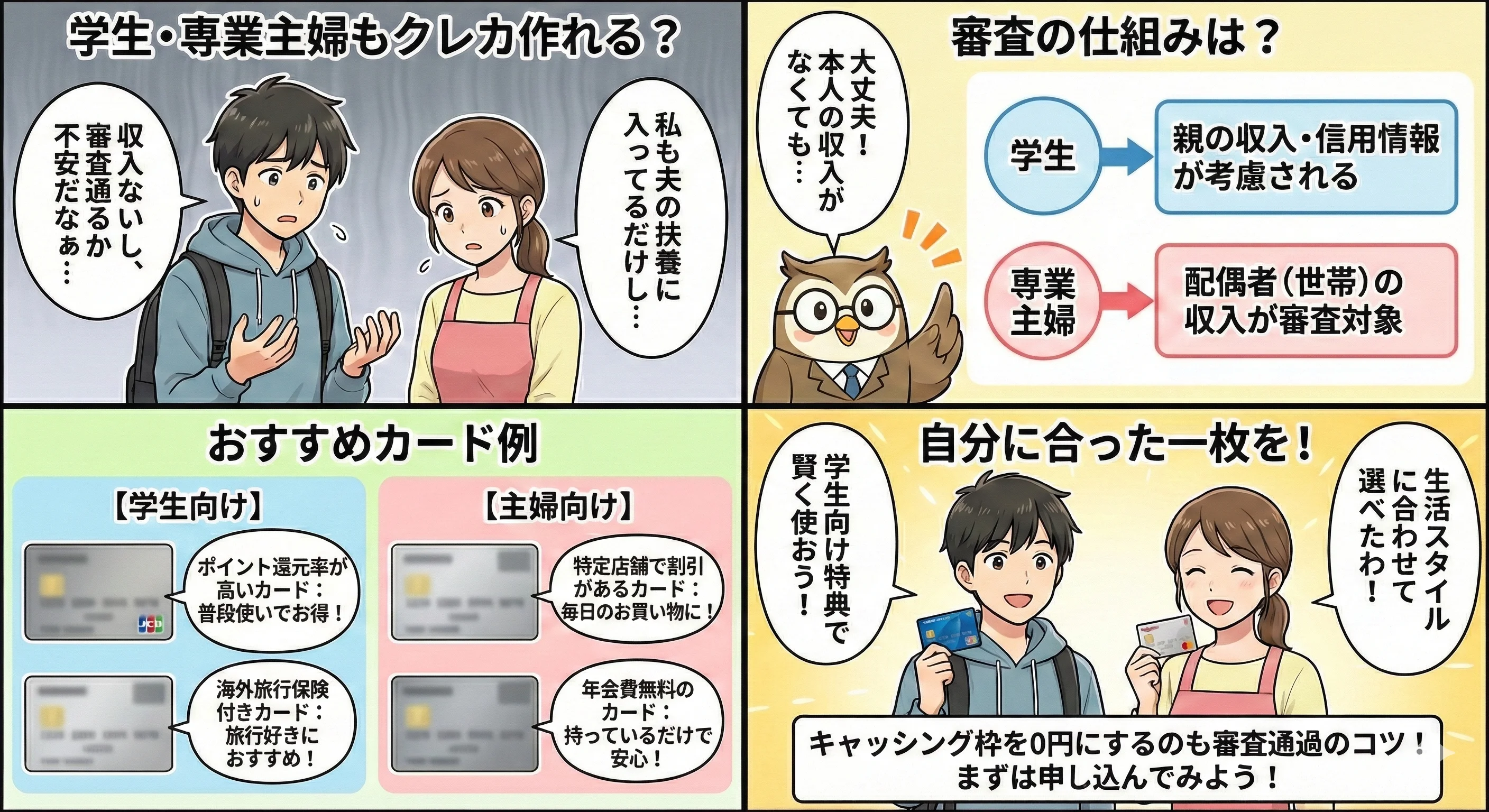 学生・主婦でもクレジットカードは作れる?審査・収入・使い方まで徹底解説